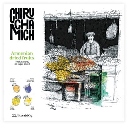 Chiruchamich - Assorted Dried Fruits - Large Pack (apricot, plum, apple, peach)