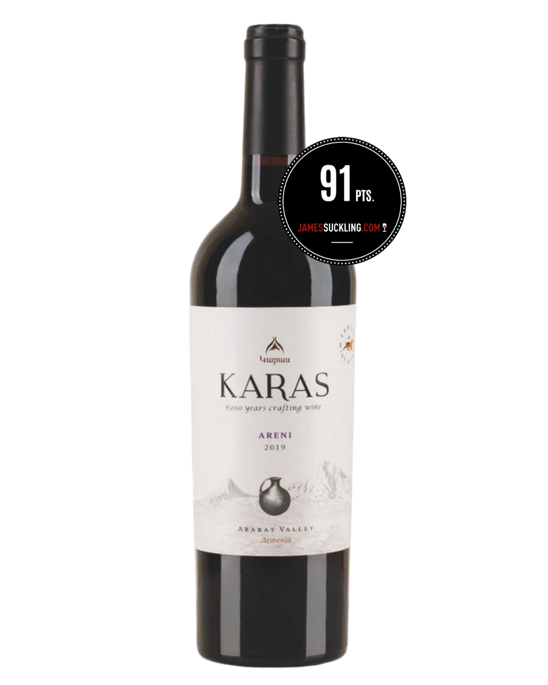 Karas Areni 2019 wine bottle made from native Armenian grape.