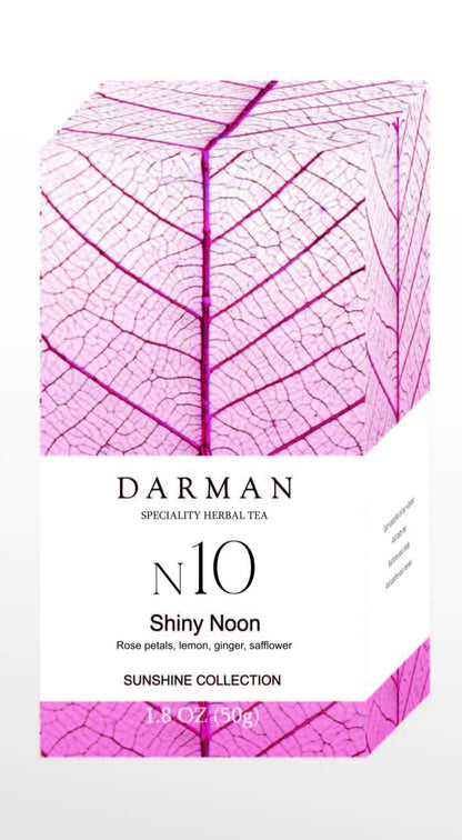 Darman Specialty Herbal Tea N10 Shiny Noon – Front View of Packaging from Sunshine Collection
