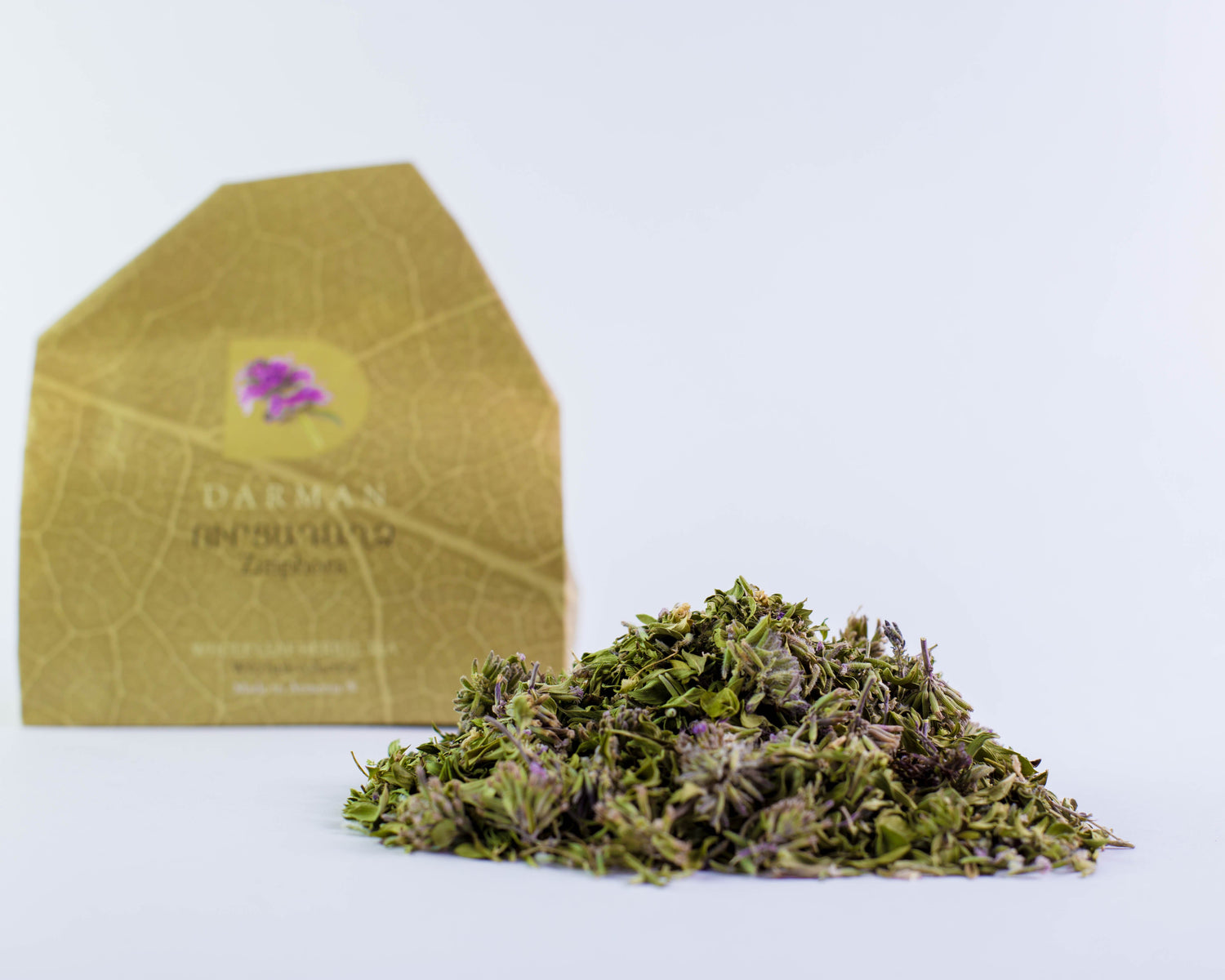 Darman Ziziphora 40g – dried aromatic herbal blend in eco-style gold pouch, premium quality for tea or culinary use.